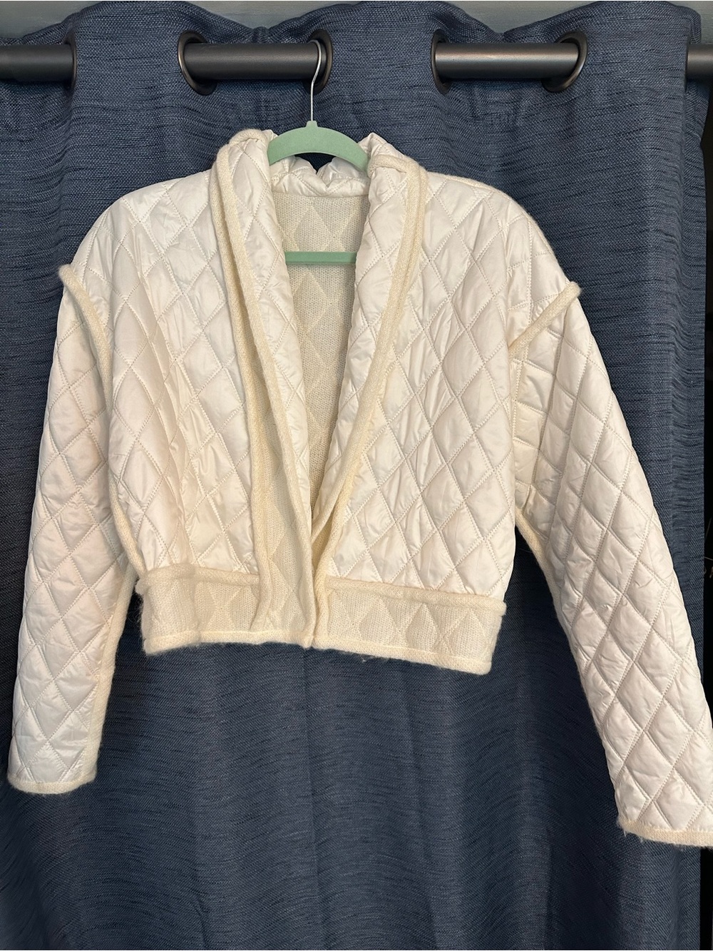 Quilted Cream Cropped Jacket